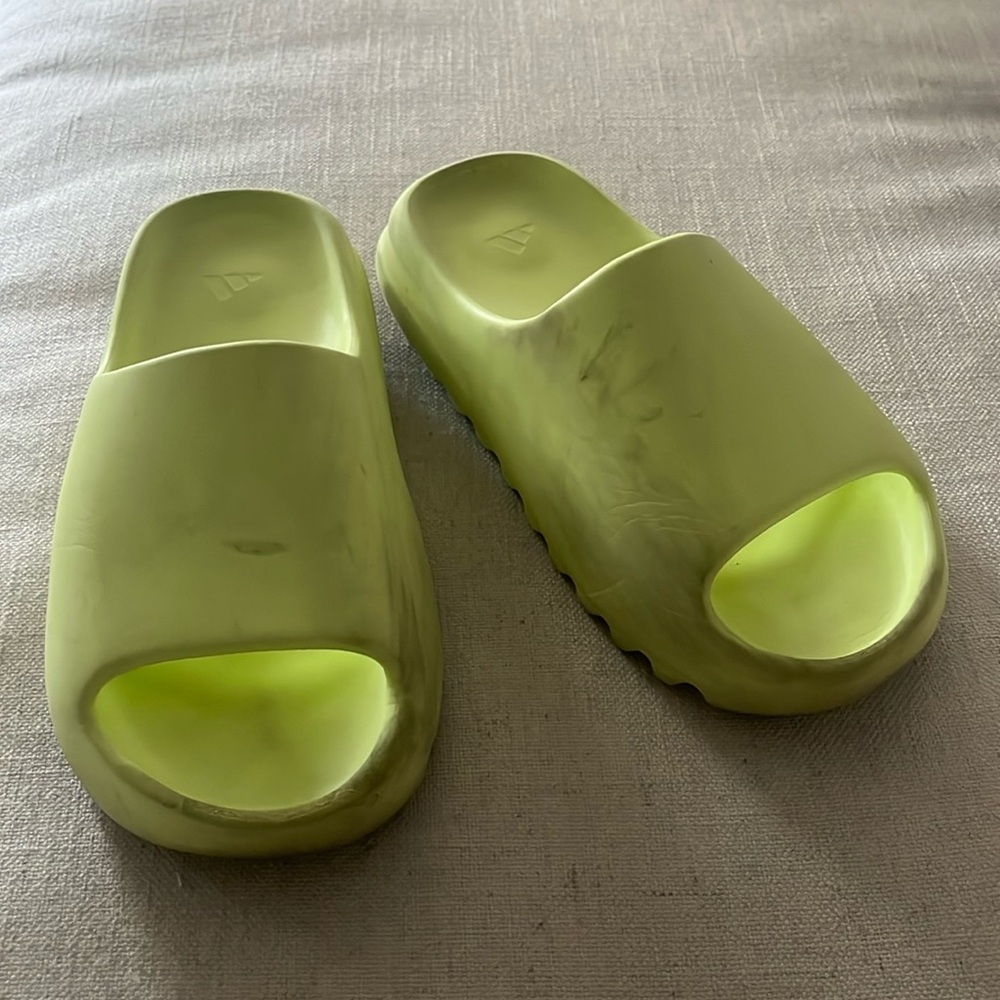 Neon Yeezy Slides